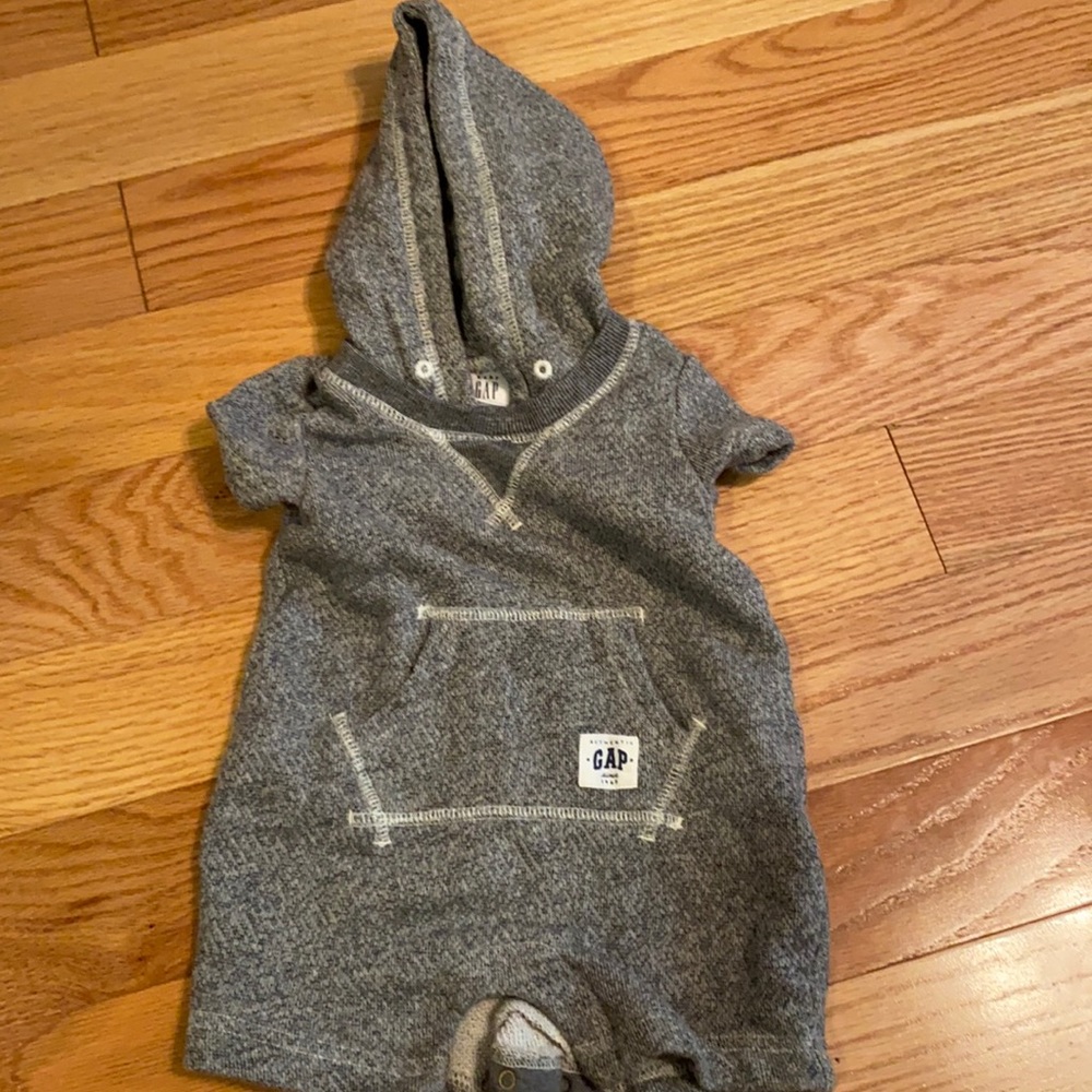 Baby Gap grey romper with hood